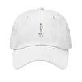 Areté Corpus White — gorra dad hat blanca premium con bordado clásico, vista frontal