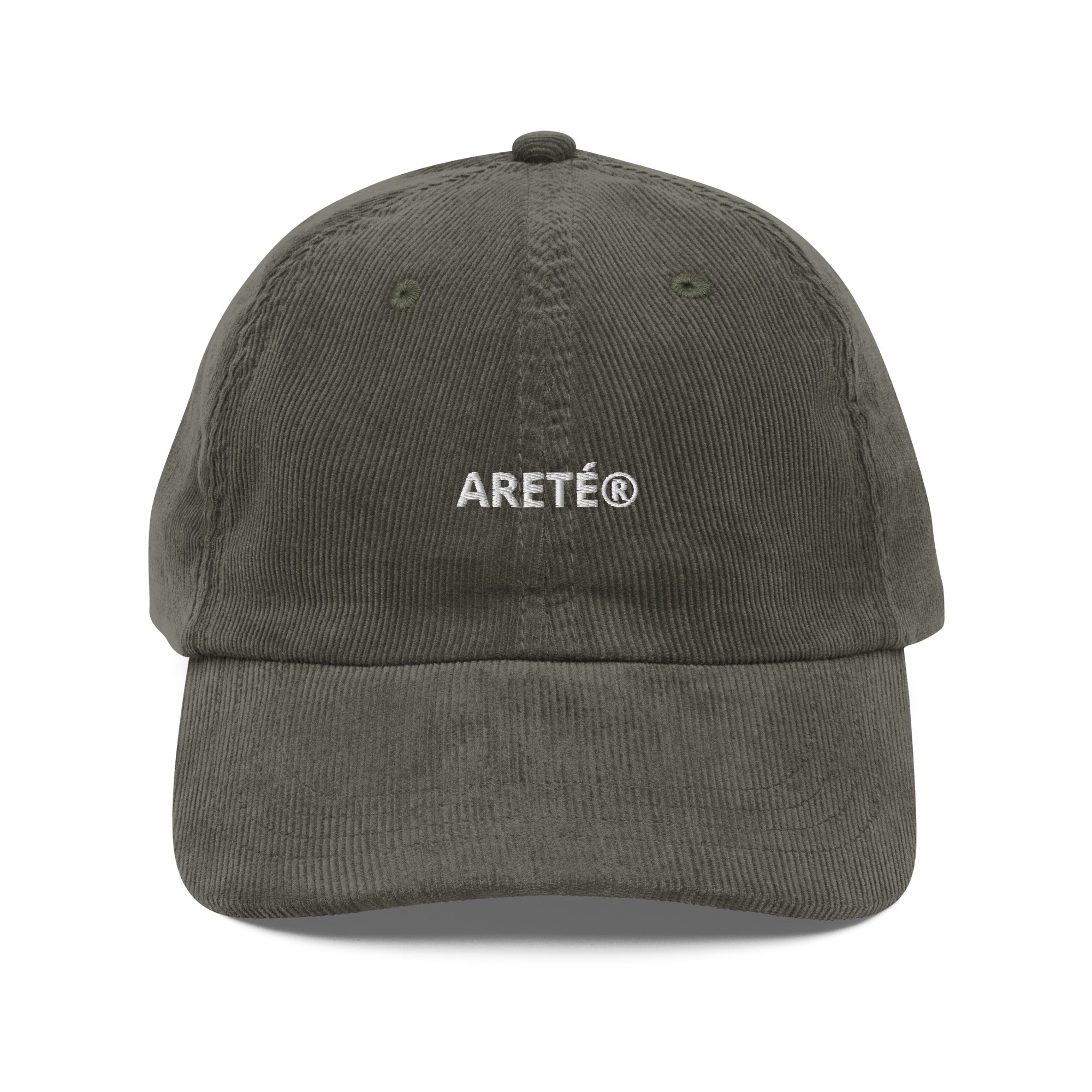 Areté Corduroy Cap en color Olive — gorra de pana premium Drop 01
